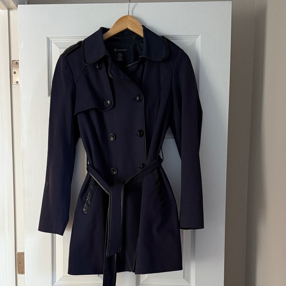 INC International Concepts Navy Trench Coat